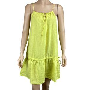 J.Crew Dress Size Medium Yellow Linen Tiered‎ Tank Lightweight Beach